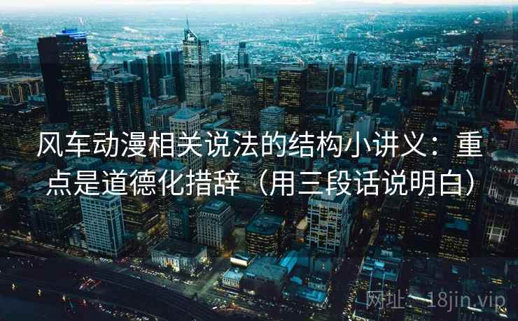 风车动漫相关说法的结构小讲义：重点是道德化措辞（用三段话说明白）